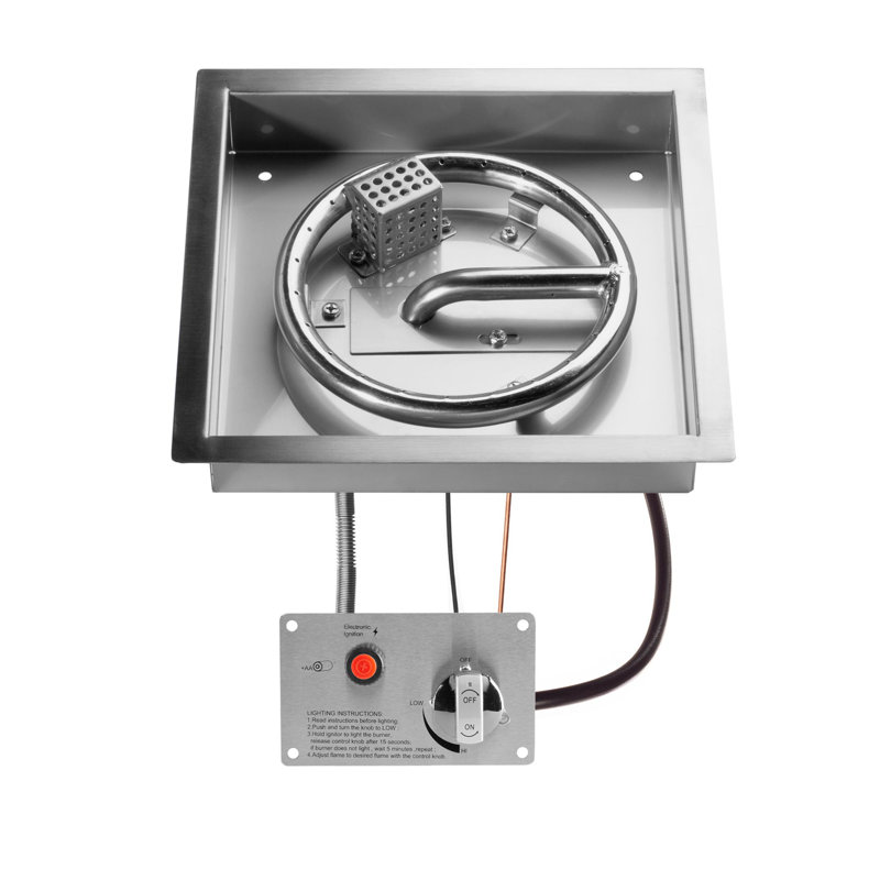 Celestial Fire Glass Square CSA Certified Fire Pit Burner Kit